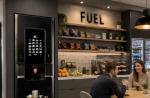 two individuals enjoying coffee at work