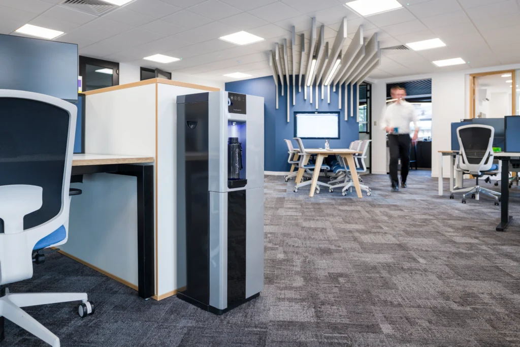 plumbed in water cooler in office space 2026